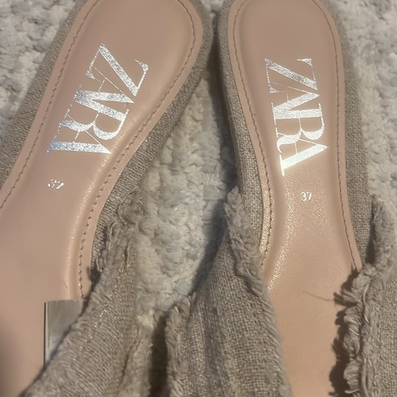 ZARA LINEN FLAT SANDALS - Picture 4 of 4